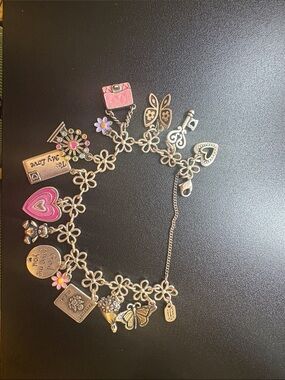 James Avery Silver Charm Bracelet with Pink Accents